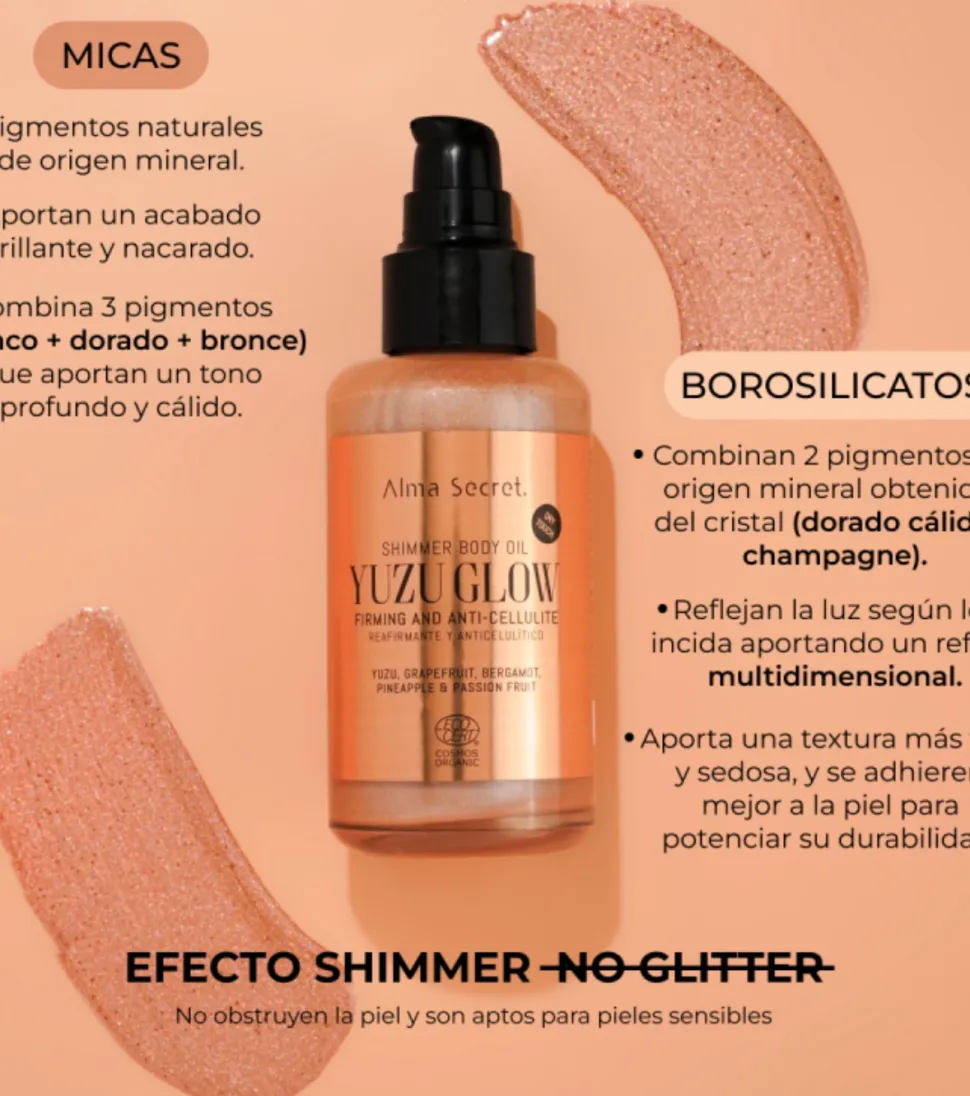 Aceite corporal reafirmante y anticelulítico con Shimmer Yuzu Glow