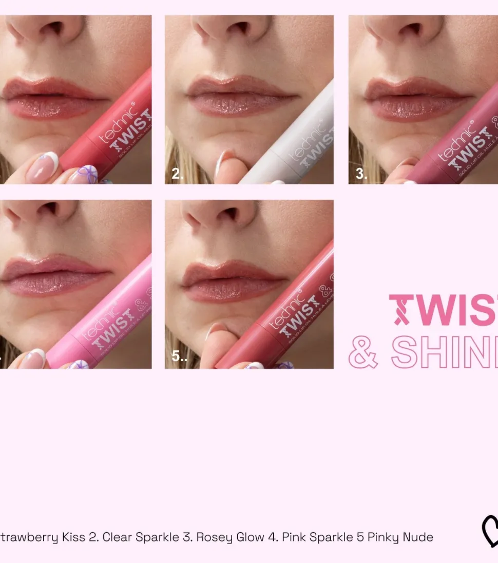 Aceite labial sólido con color Twist & Shine - Clear Sparkle