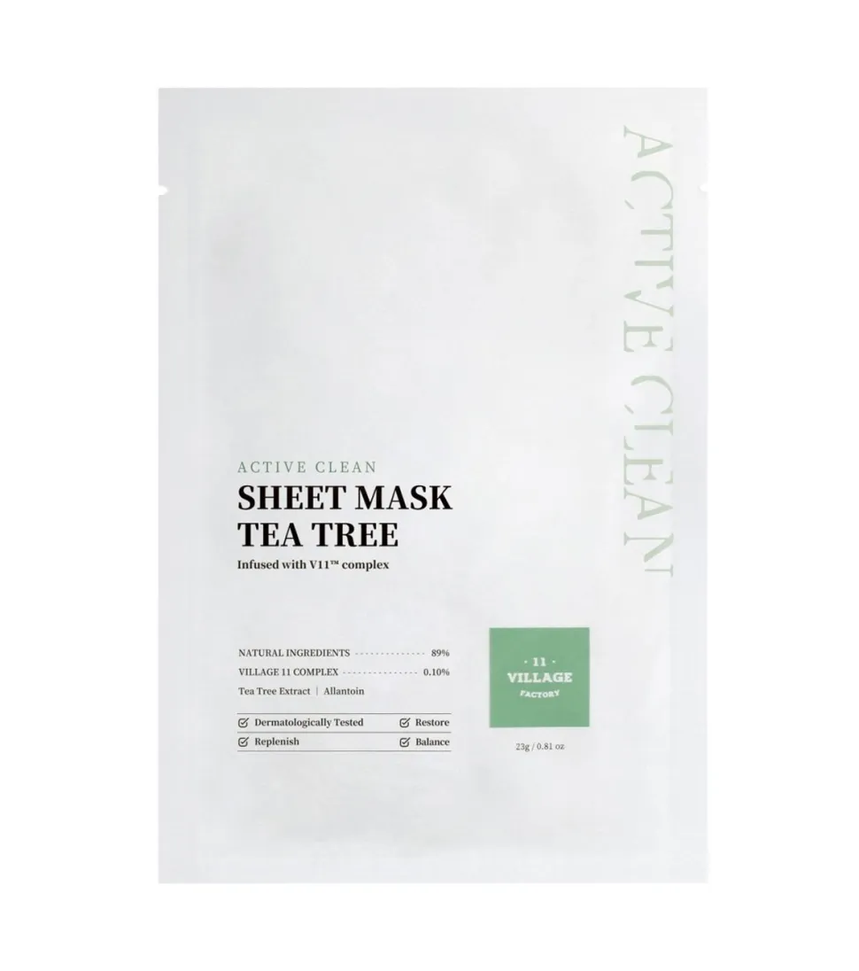 *Active Clean* - Mascarilla facial de tejido con árbol de té - Piel grasa