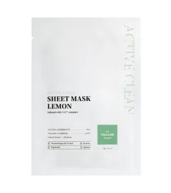 *Active Clean* - Mascarilla facial hidratante e iluminadora Sheet Mask Lemon