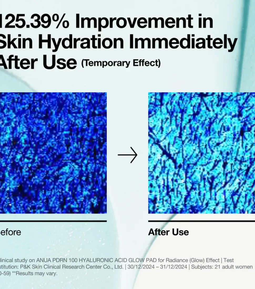 Almohadillas PDRN 100 Hyaluronic Acid Glow formato pads