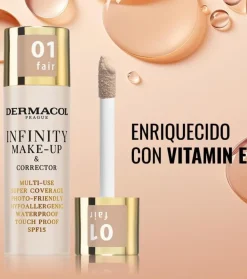 Base de maquillaje y corrector 2 en 1 Infinity - 01: Fair