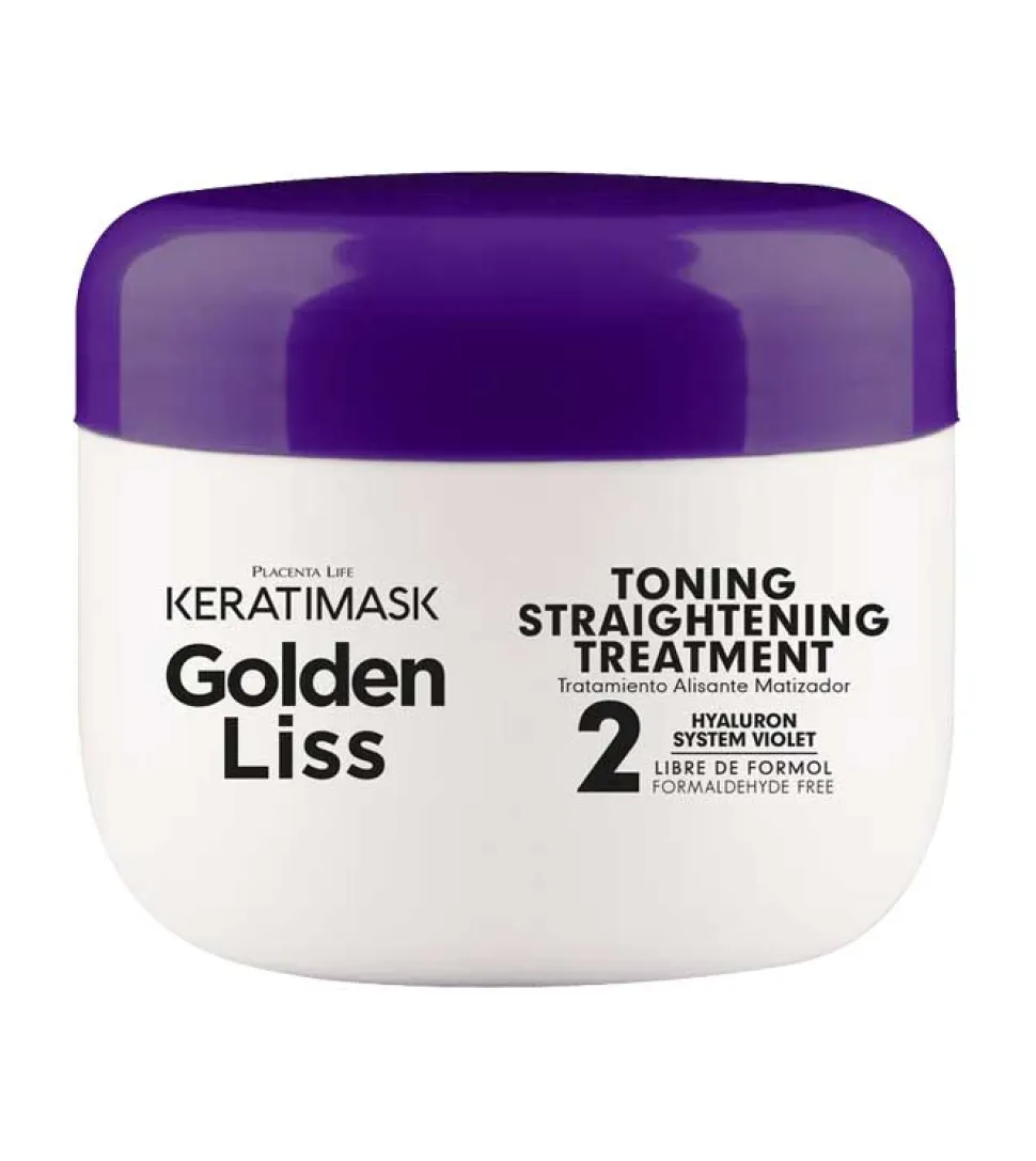 Be natural - Kit alisado sin formol Keratimask Golden Liss - Cabellos rubios y decolorados