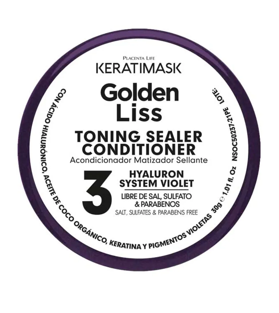 Be natural - Kit alisado sin formol Keratimask Golden Liss - Cabellos rubios y decolorados