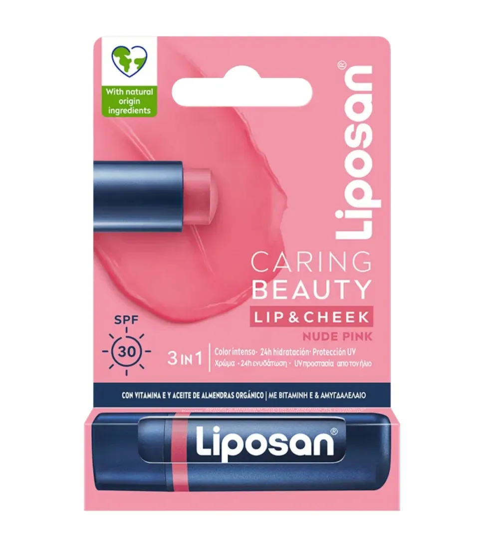 Bálsamo con color para labios y mejillas Caring Beauty - Nude Pink