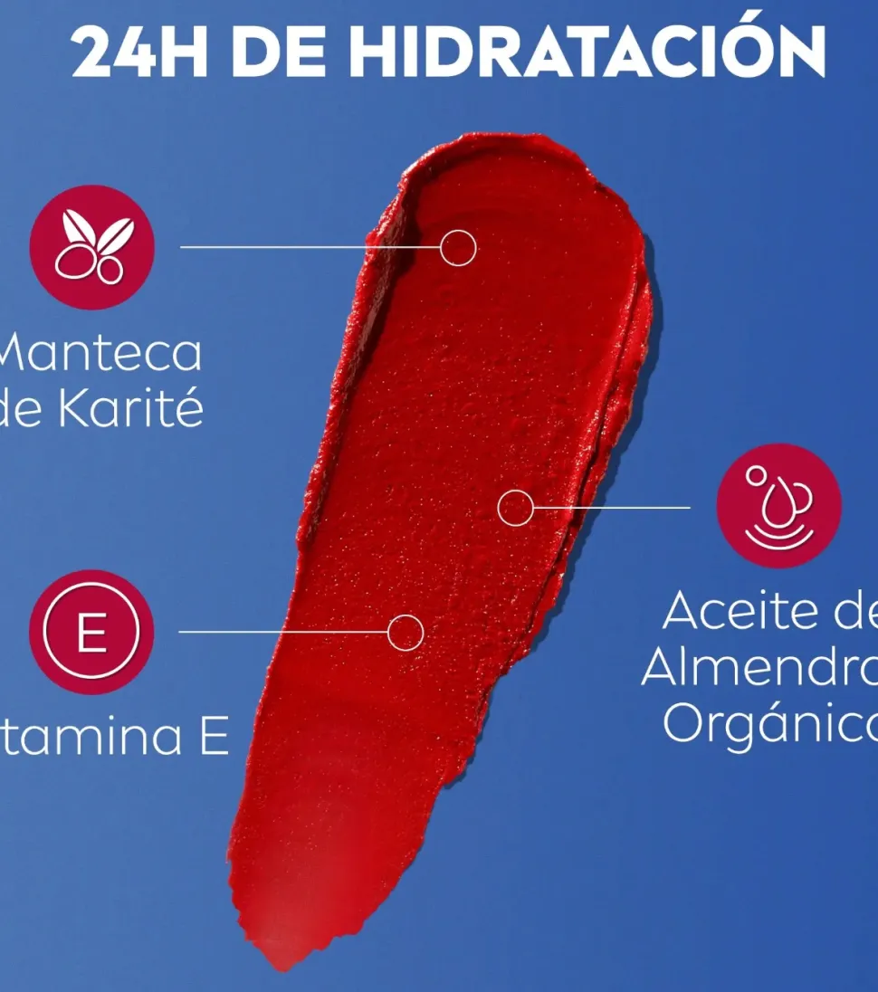 Bálsamo con color para labios y mejillas Caring Beauty - Red