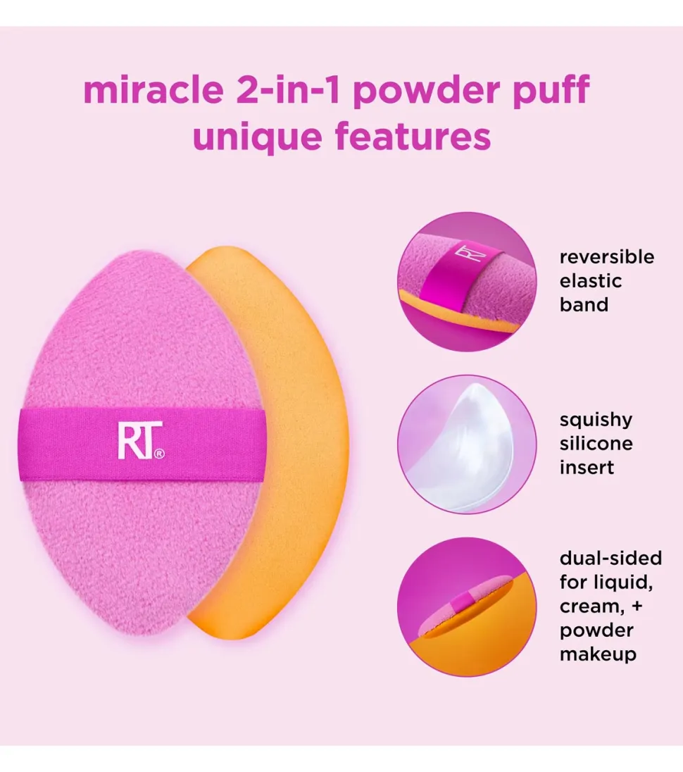 Borla multiusos de doble cara Miracle 2-in-1 Powder Puff