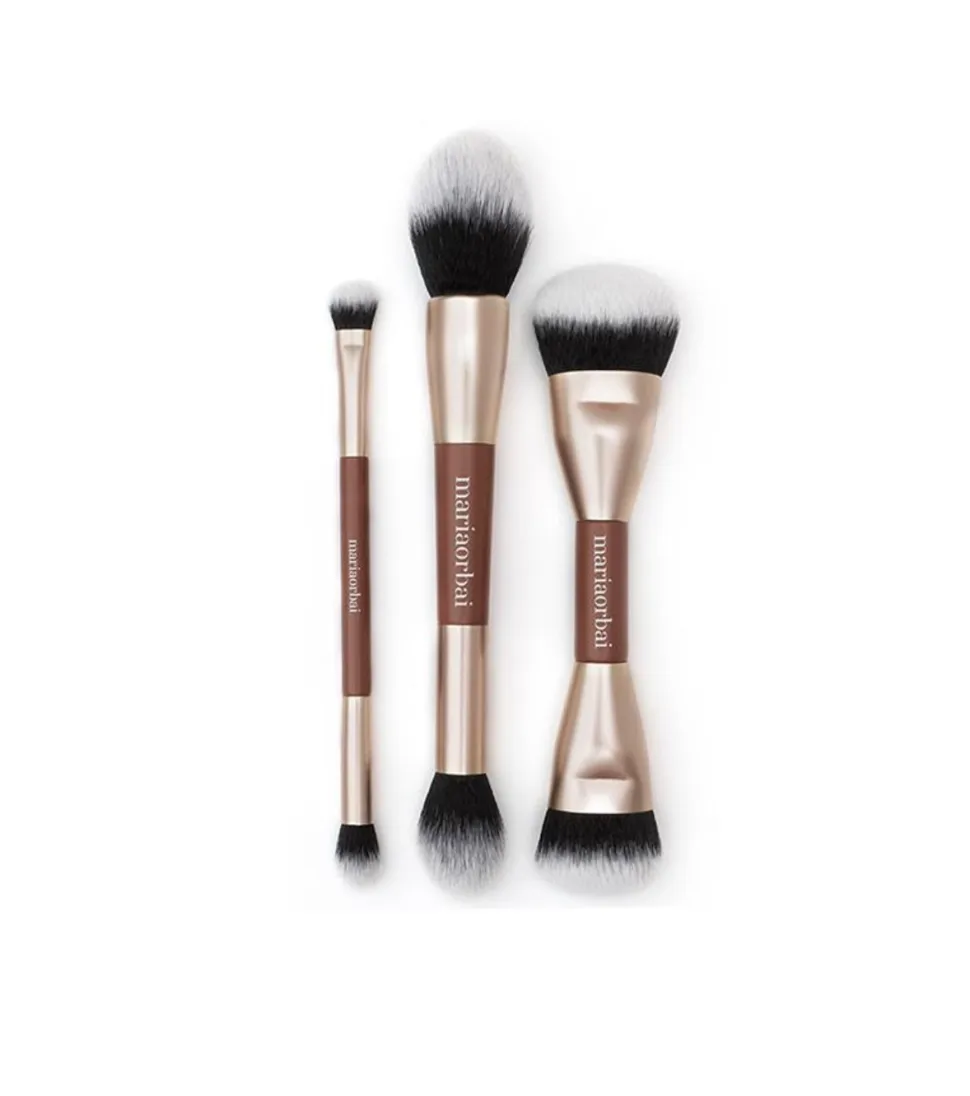 Brocha doble para rostro Soft Vegan Brush Brownie - MO. 02