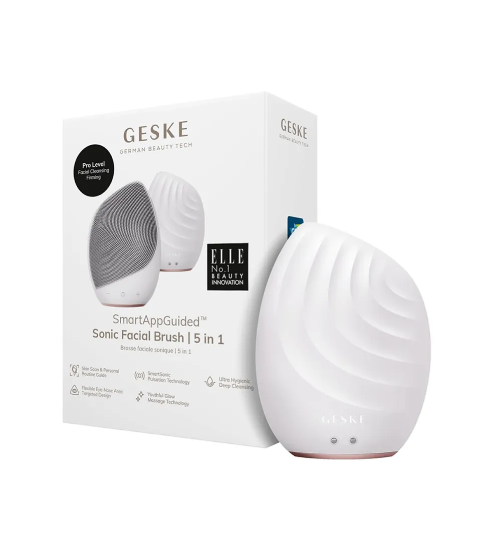 Cepillo limpiador y masajeador facial Sonic 5 en 1 - White Rose Gold