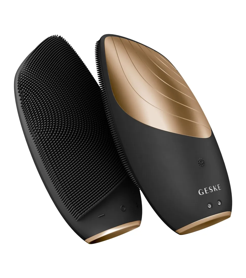 Cepillo limpiador y masajeador facial Sonic Thermo 6 en 1 - Black Gold