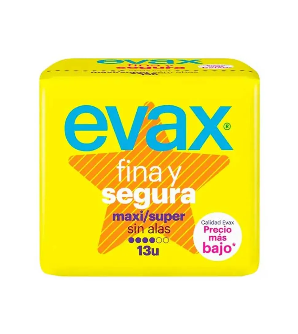 Compresas maxi/super sin alas Fina y Segura - 13 unidades