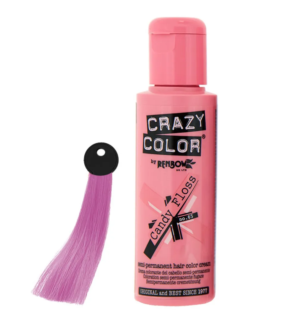 CRAZY COLOR Nº 65 - Crema colorante para el cabello - Candy Floss 100ml