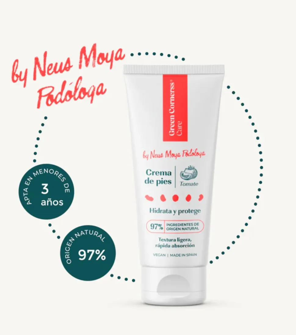 Crema de pies hidratante con tomate