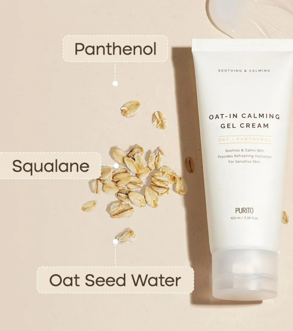 Crema facial calmante en gel Oat-in + Panthenol