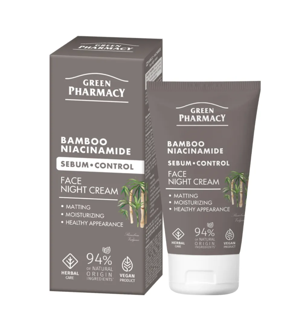 Crema facial control del sebo noche - Bambú + Niacinamida