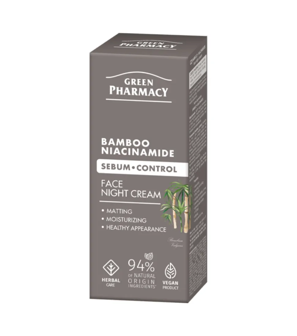 Crema facial control del sebo noche - Bambú + Niacinamida