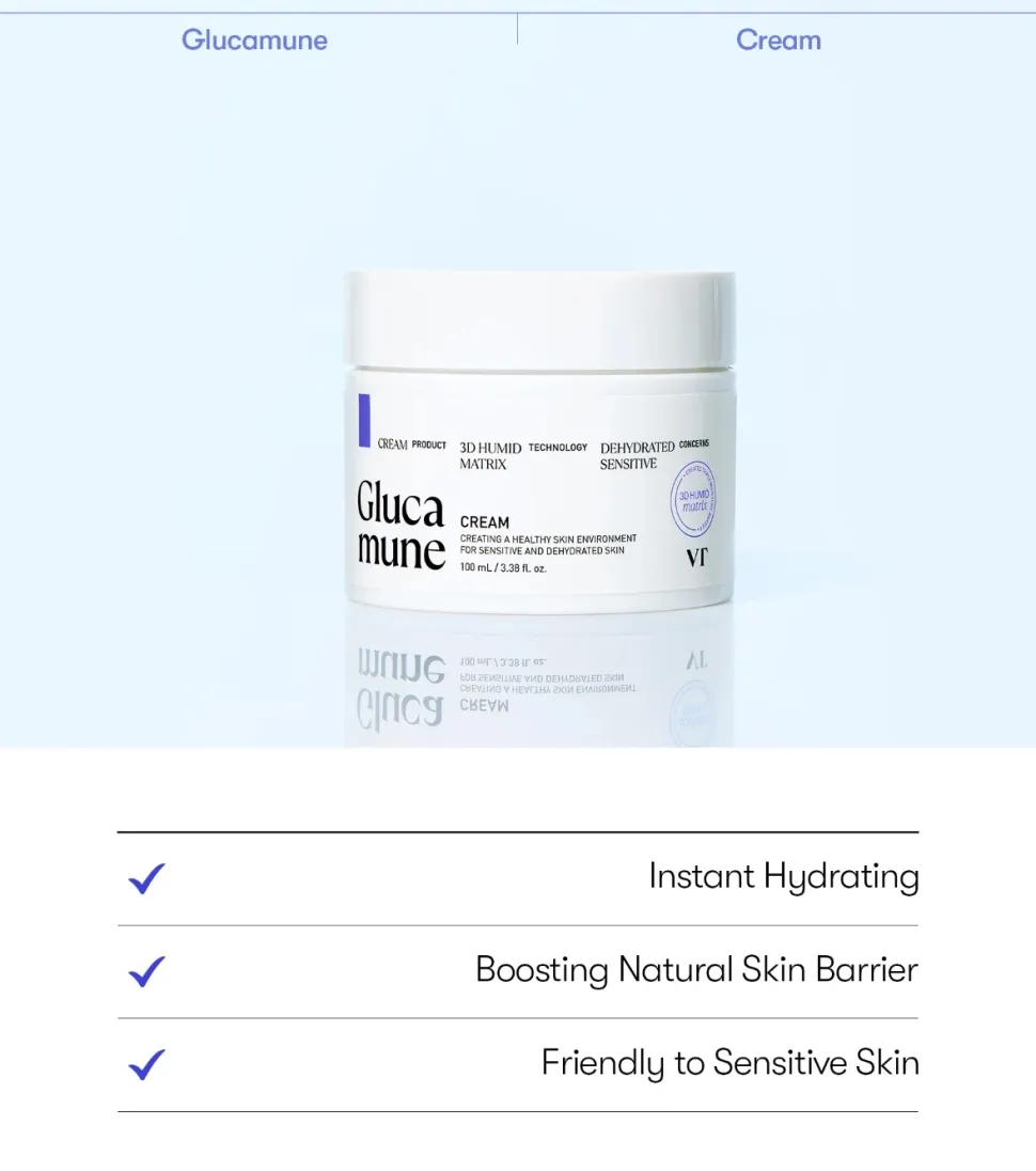 Crema facial hidratante con Glucamune