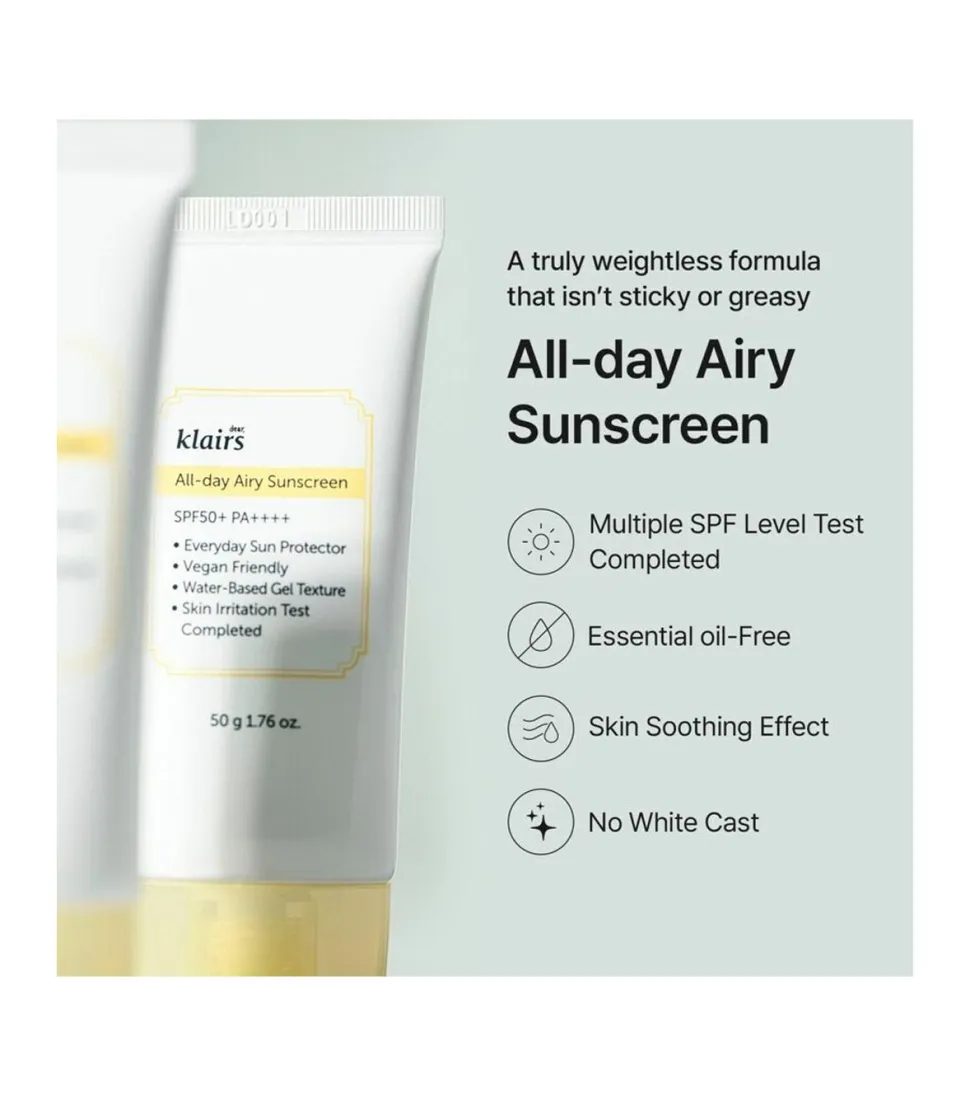 Crema solar facial All-day Airy Sunscreen SPF50+ PA++++
