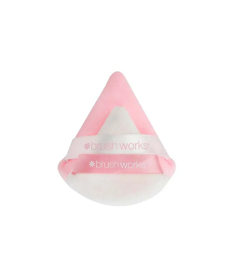 Dúo de borlas de maquillaje triangulares