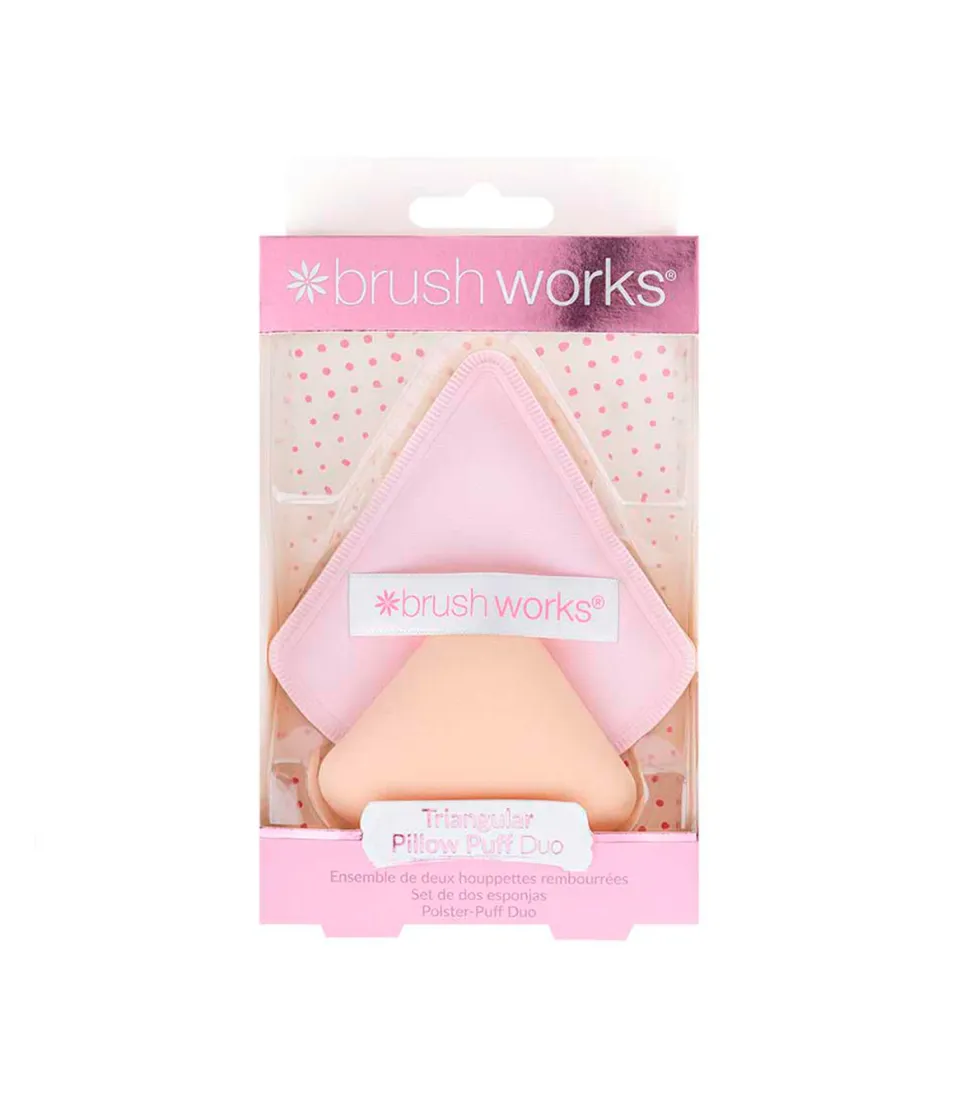 Dúo de borlas de maquillaje triangulares acolchadas