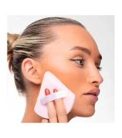 Dúo de borlas de maquillaje triangulares acolchadas