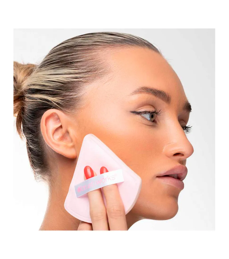 Dúo de borlas de maquillaje triangulares acolchadas