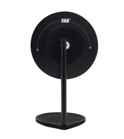 Espejo de tocador negro recargable con Iluminación LED Regulable