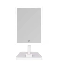 Espejo de tocador recargable con iluminación LED regulable - Blanco