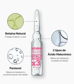 *Flash Hair* - Ampollas capilares hidratantes Moisturizing Hyaluronic x3 - Cabello fino, seco o dañado