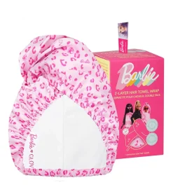 GLOV - *Barbie* - Toalla turbante de satén y tela - Pink Panther
