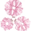 GLOV - Pack de 3 coleteros Satin Scrunchies tallas S/M/L - Rosa