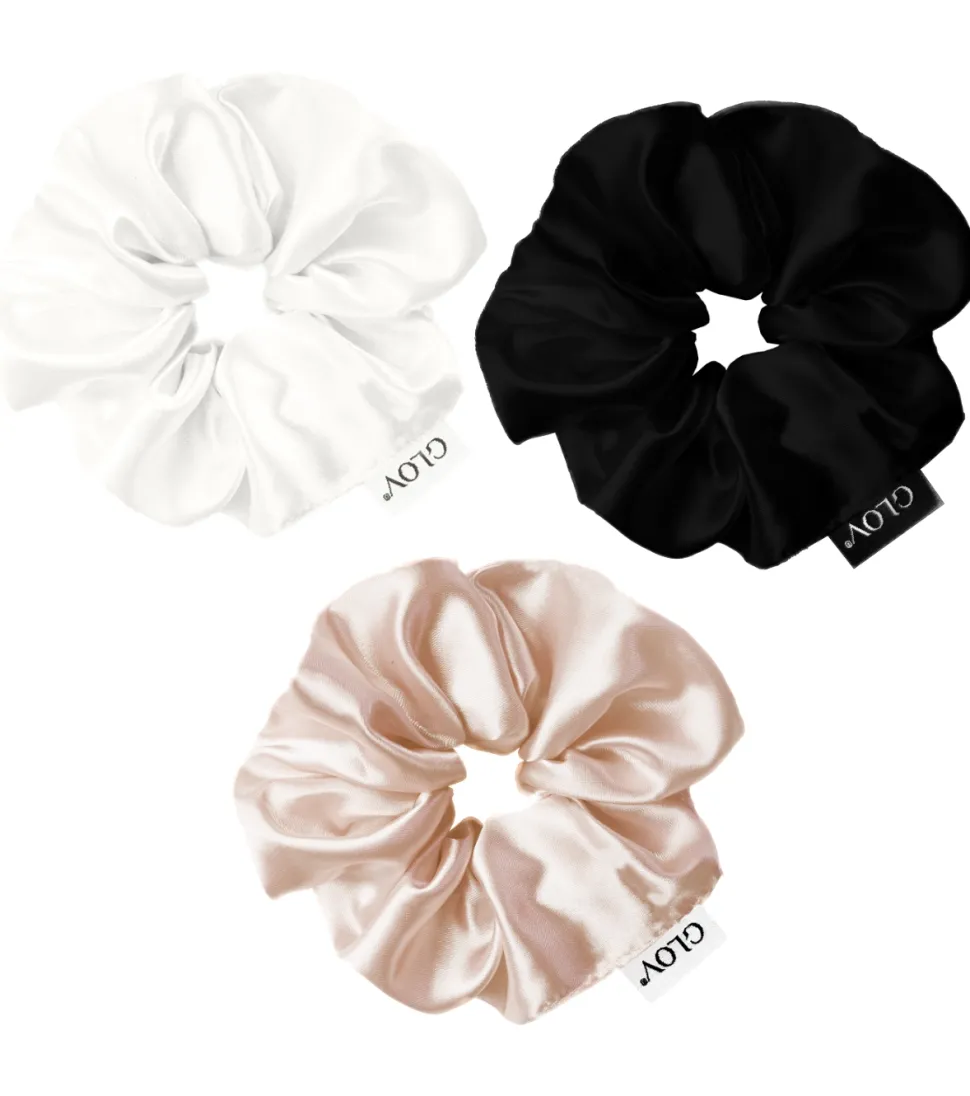 GLOV - Pack de 3 coleteros Satin Scrunchies talla L