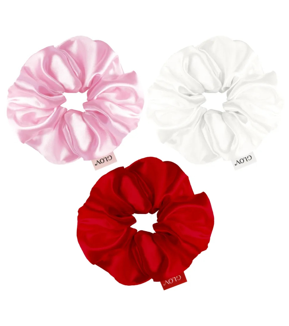 GLOV - Pack de 3 coleteros Satin Scrunchies talla S