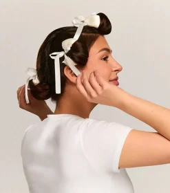 GLOV - Rulos para rizar el cabello sin calor Ribbon Rollers - Blanco