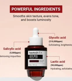 *Heimish RX* - Sérum exfoliante facial AHA BHA - Piel con acné