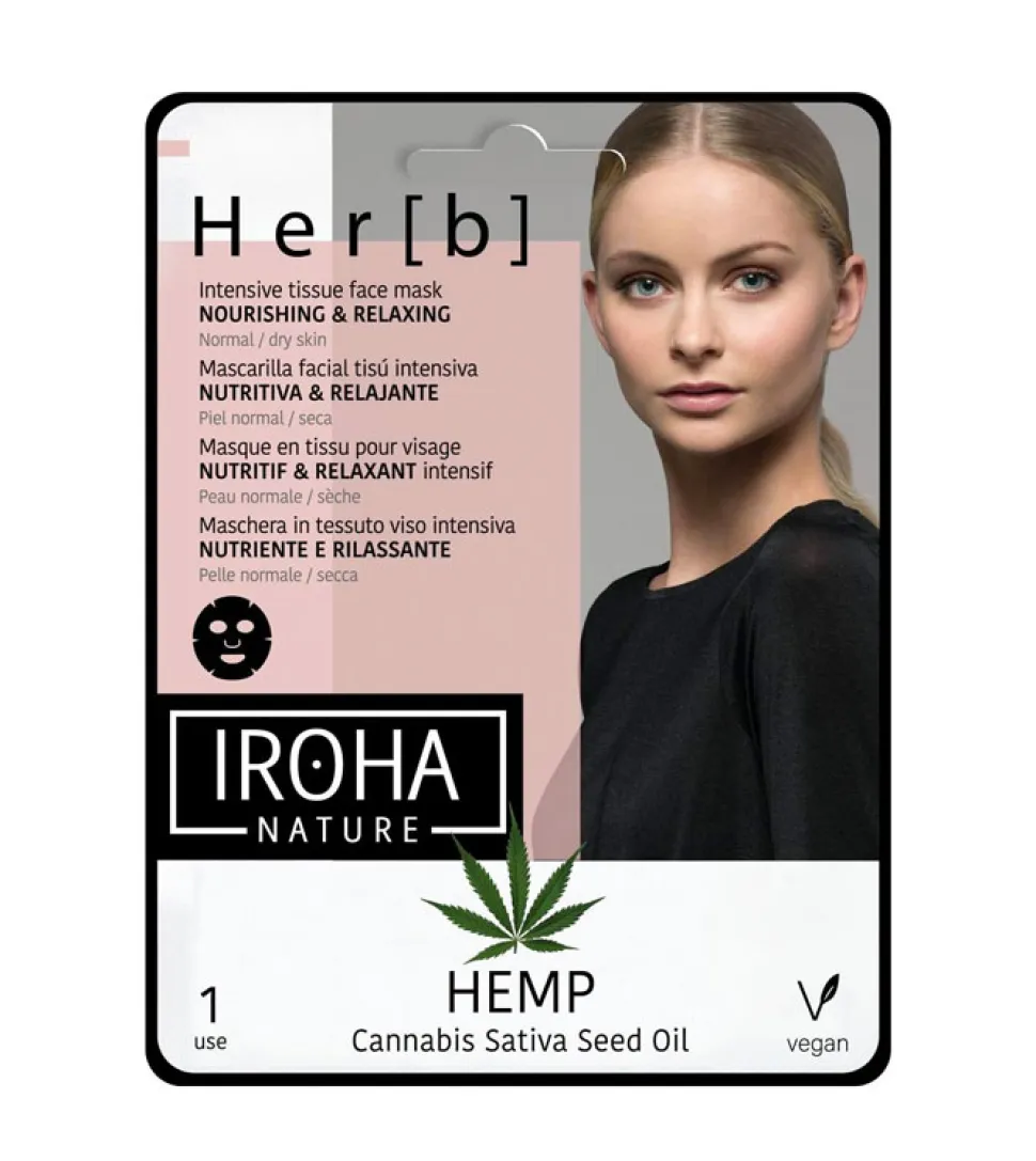 *Hemp* - Mascarilla facial tisú intensiva - Nutritiva y relajante