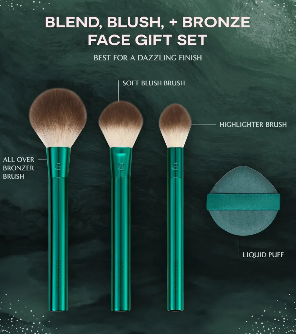 *Holidays* - Set de brochas Blend, Blush, + Bronze Face Set