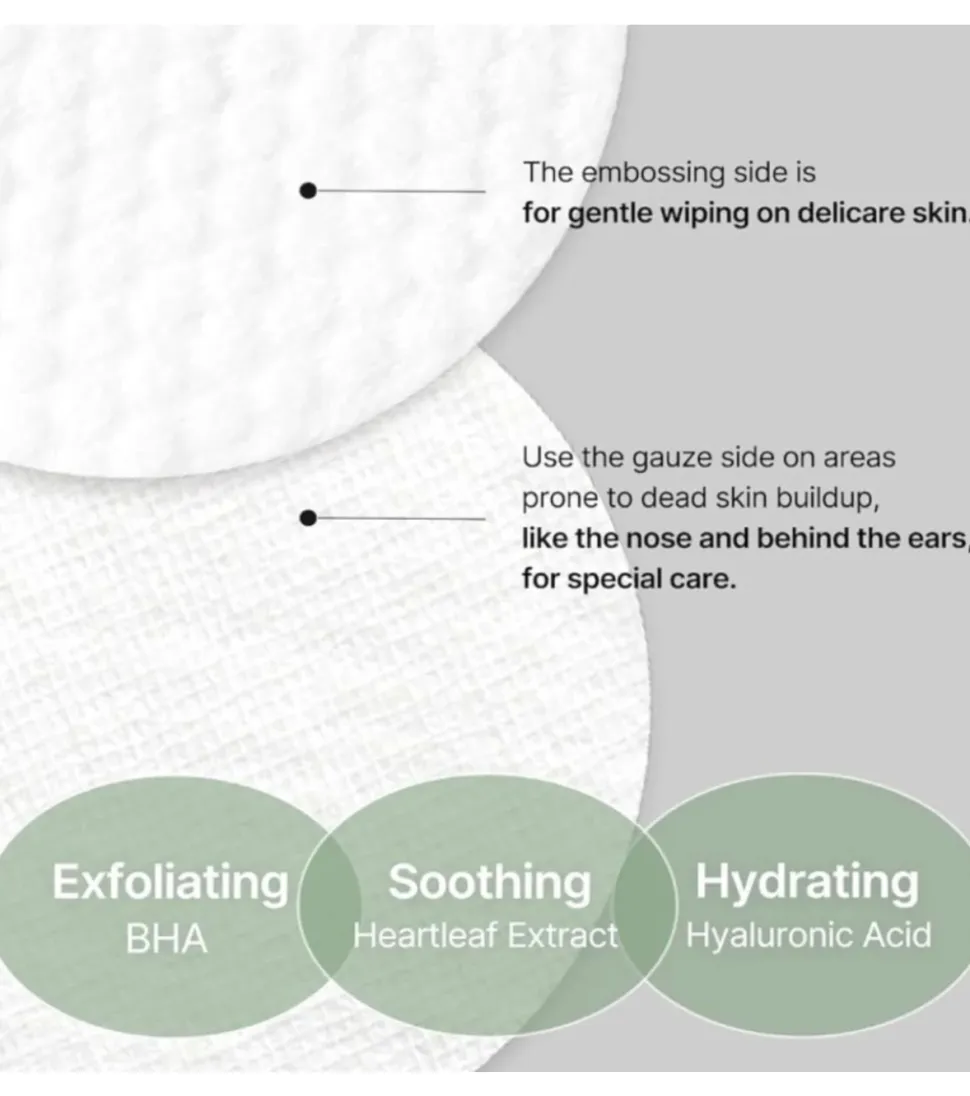 *Ji Woo Gae* - Almohadillas exfoliantes Heartleaf BHA