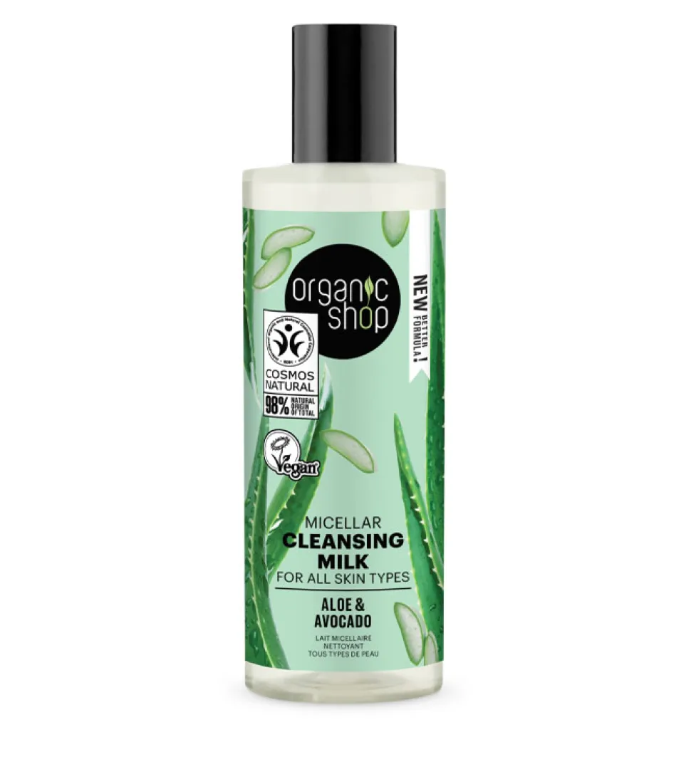 Leche limpiadora micelar para todo tipo de pieles - Aloe y Aguacate