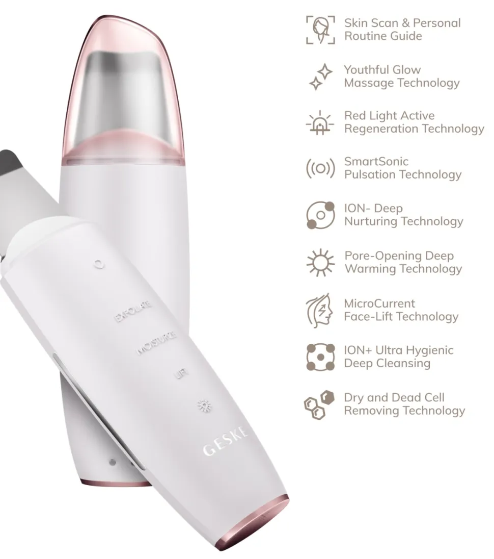 Limpiador MicroCurrent Skin Scrubber & Blackhead Remover 9 en 1 - White Rose Gold