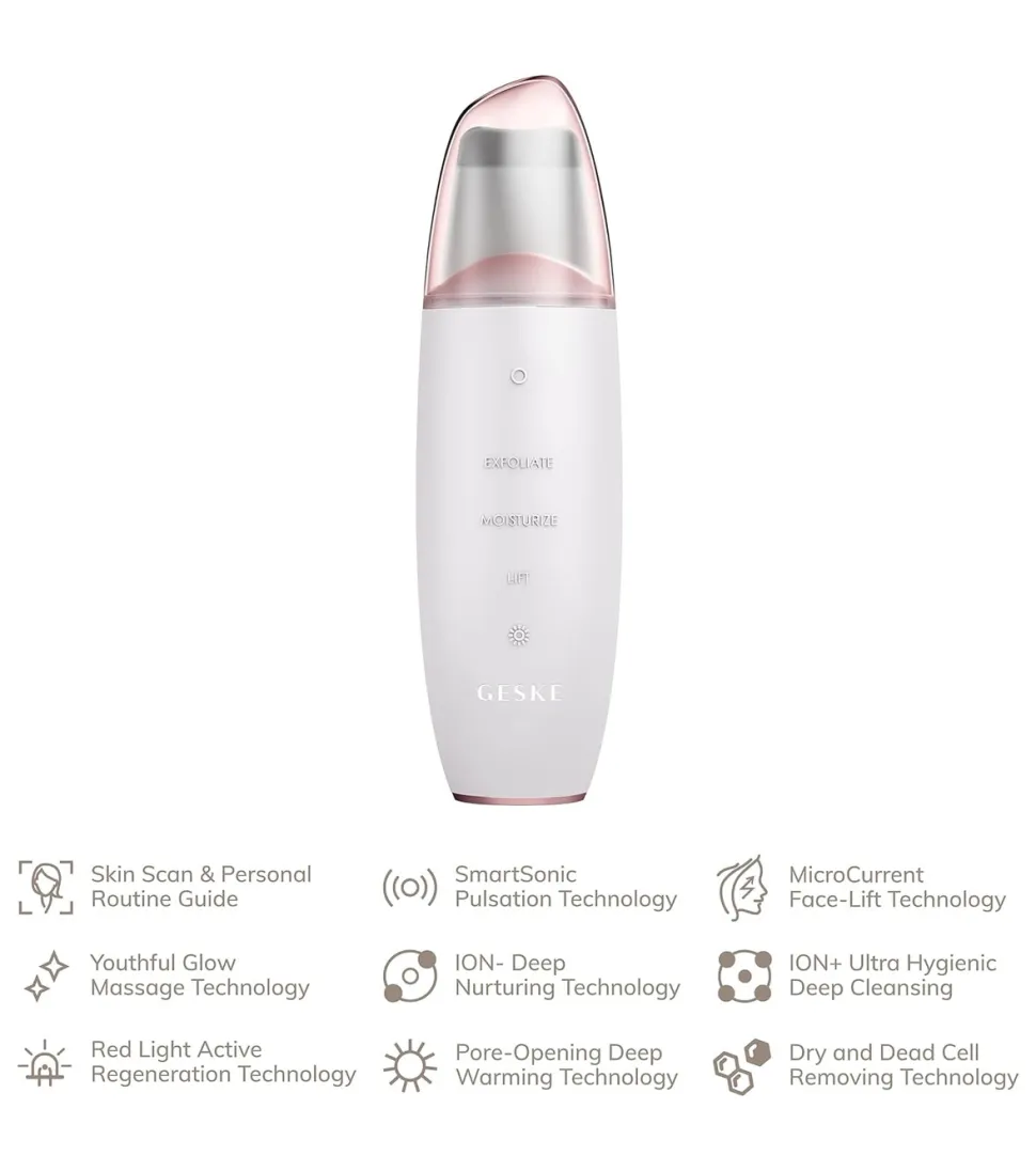 Limpiador MicroCurrent Skin Scrubber & Blackhead Remover 9 en 1 - White Rose Gold