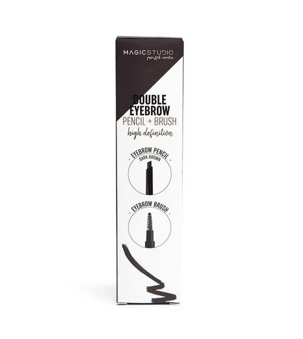 Lápiz de cejas automático Double Eyebrow - Dark brown