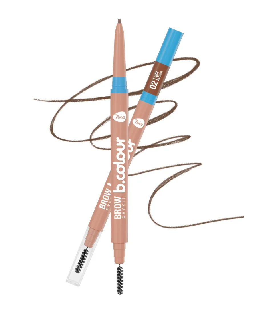 Lápiz de cejas + cepillo para cejas - 02: Light Brown