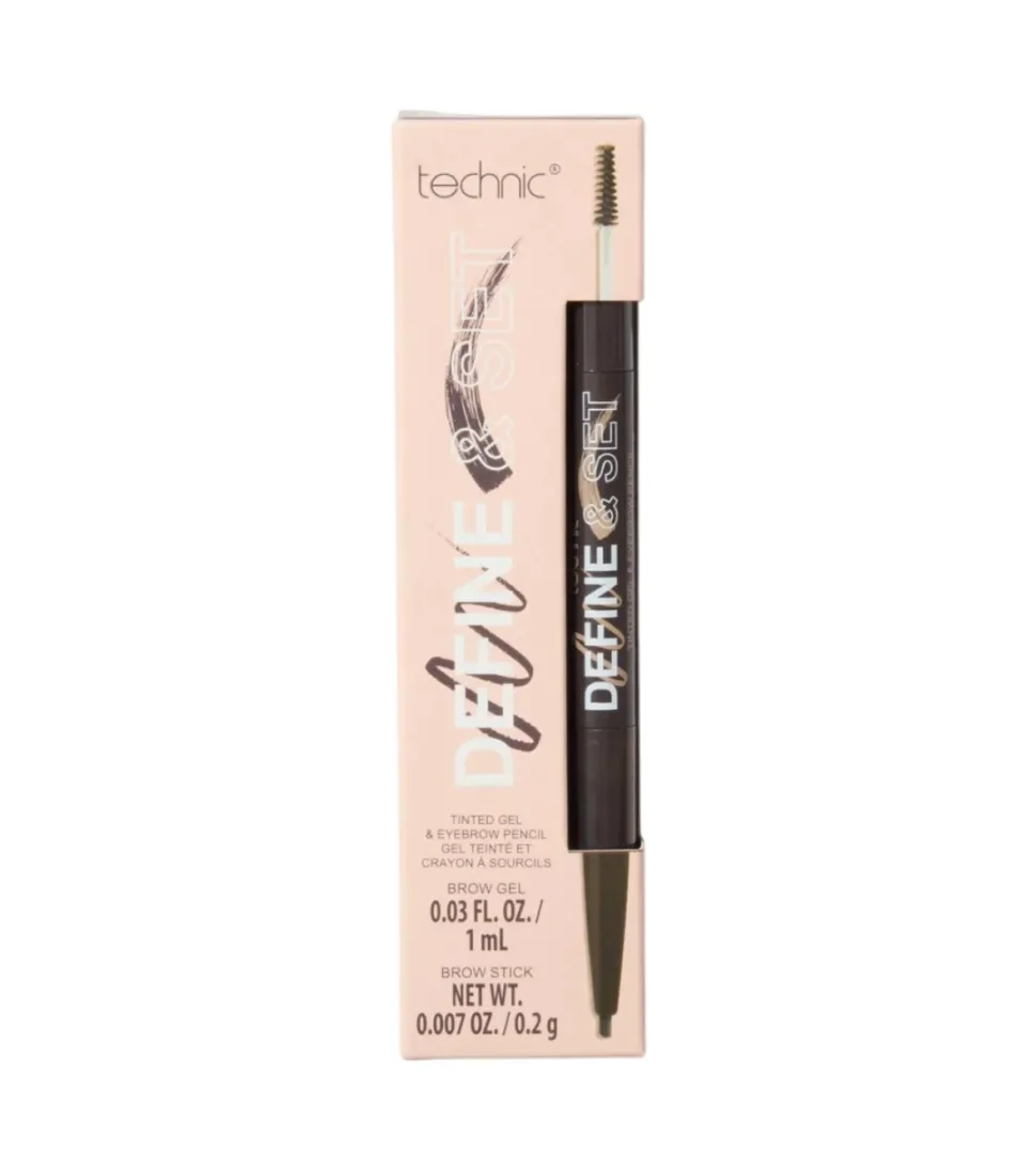 Lápiz de cejas + Gel con color Define & Set - Dark Brown