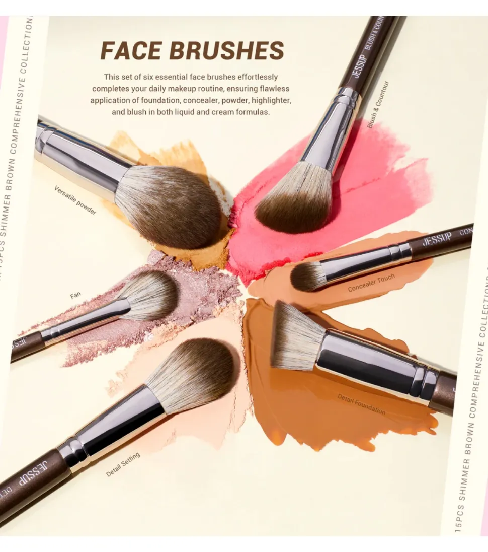 *Makeup Essentials in a Box* - Set de 15 brochas - Shimmer Brown