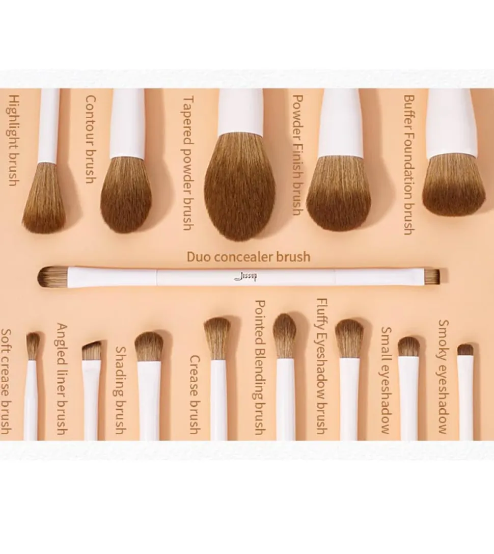 *Makeup Lover Collection* - Set de brochas 14 piezas - T329: Light Gray