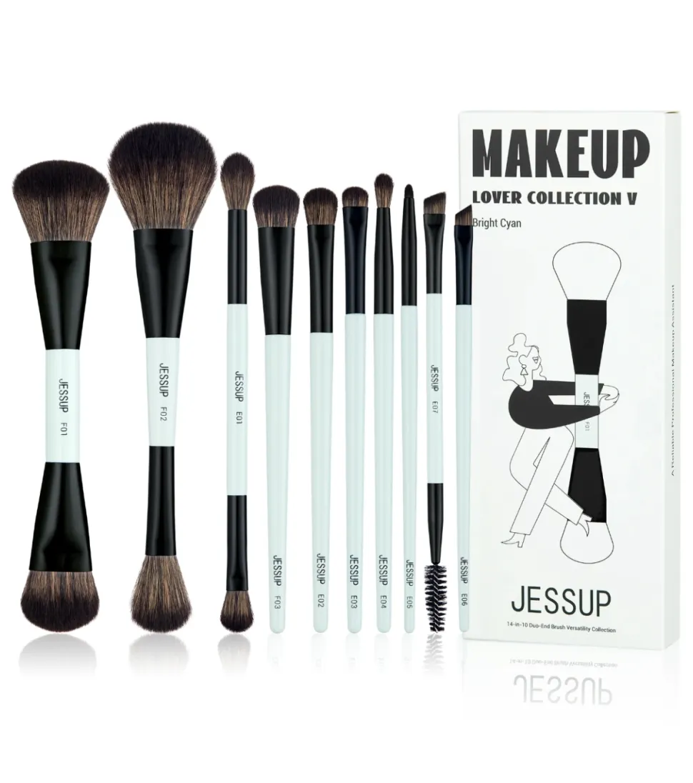 *Makeup Lover Collection V* - Set de 10 brochas - Bright Cyan