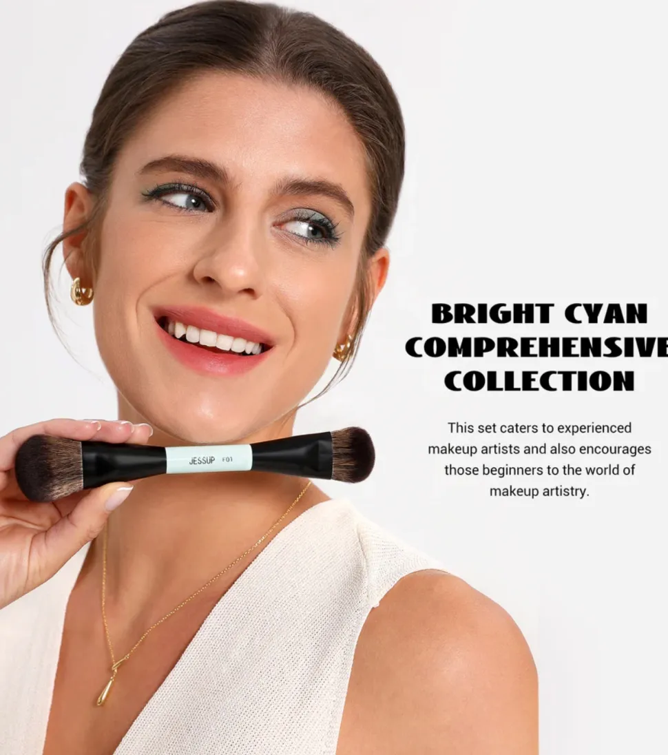 *Makeup Lover Collection V* - Set de 10 brochas - Bright Cyan