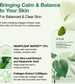Mascarilla calmante con colágeno Heartleaf 70