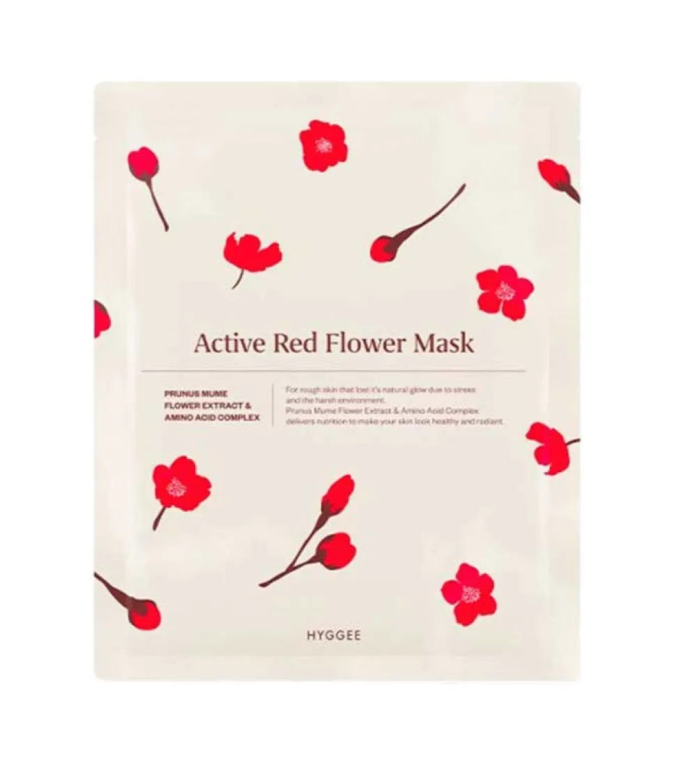 Mascarilla facial de celulosa con extracto de ciruela Active Red Flower